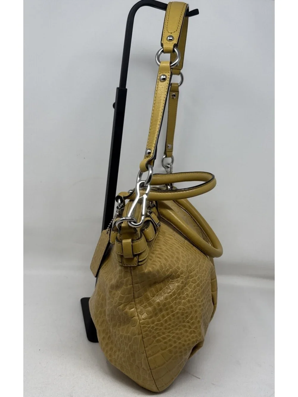 COACH Madison Sophia Embossed Croc Leather Satchel Bag